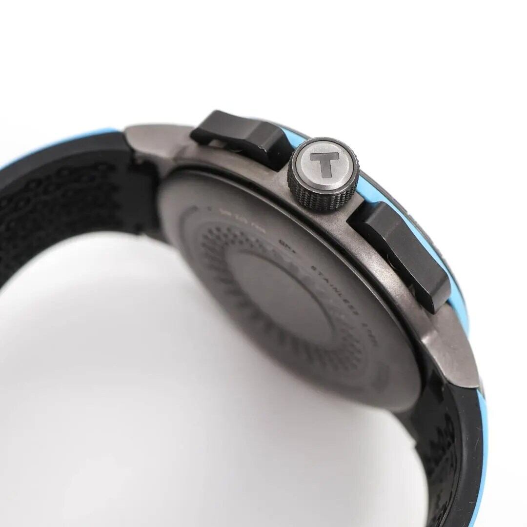 稼働 美品 TISSOT 腕時計 クロノグラフ クイックスター ブルー 3819