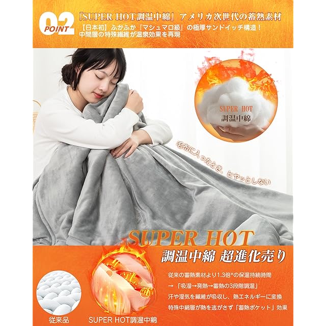 VK Living 毛布 二枚合わせ ダブル 【瞬間超発熱・SUPERHOT次世代調温