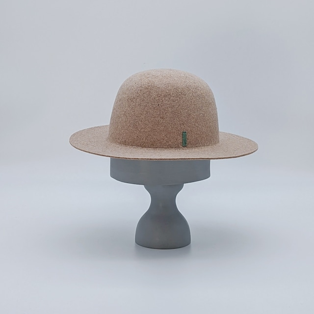 BD-BB209 Wool Felt Flat Brim Bowler - BEG/MGR