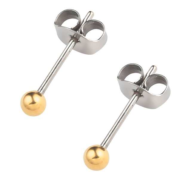 【Puente】Pierced Earrings titanium silver gold pink TP002  /pair