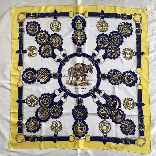 スカーフ エルメス HERMES　カレ90　F. De LA PERRIERE 12accf1