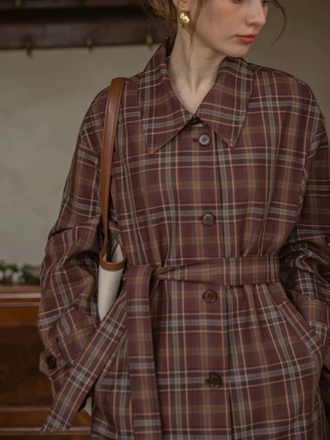 Arden Classic Check Trench Coat F0818