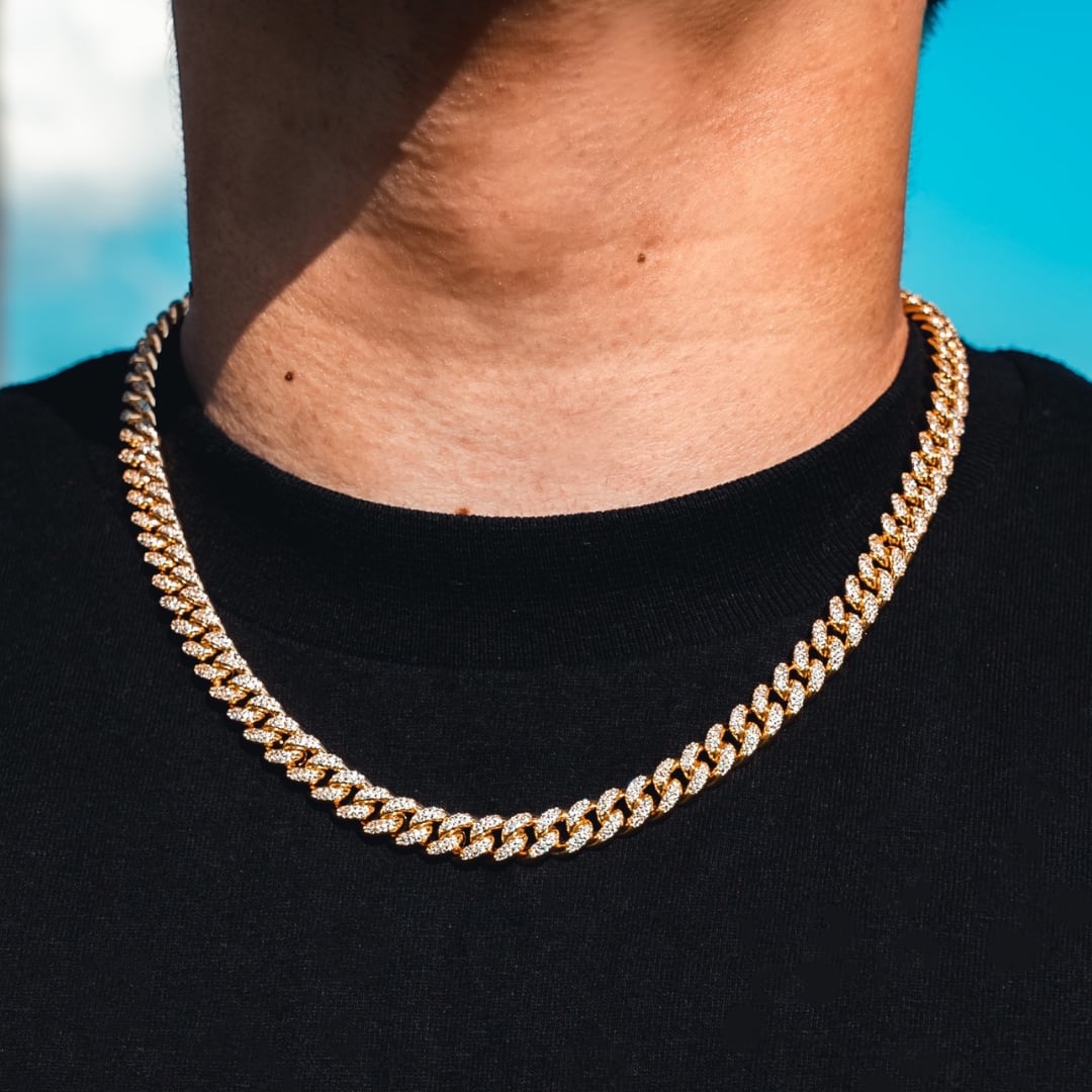 Iced Out Cuban Chain 【8.5mm】 | Glitter Iced Out Cuban Chain 【8.5mm】 | Glitter