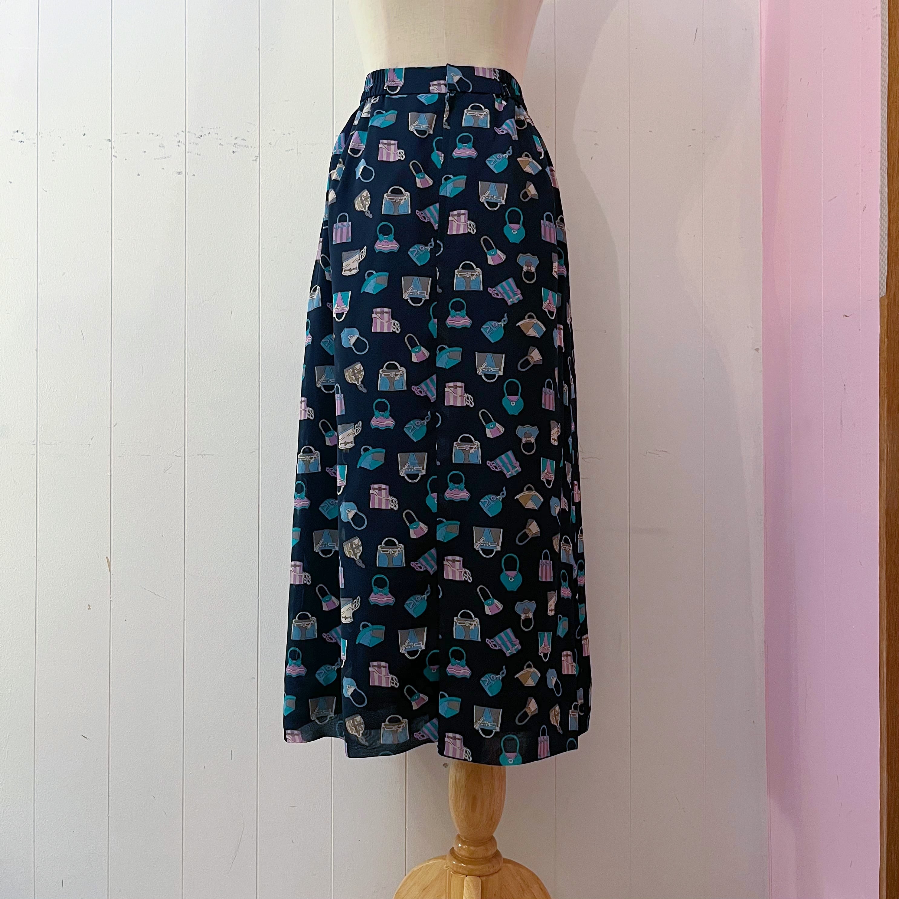 navy retro hand bag sheer skirt