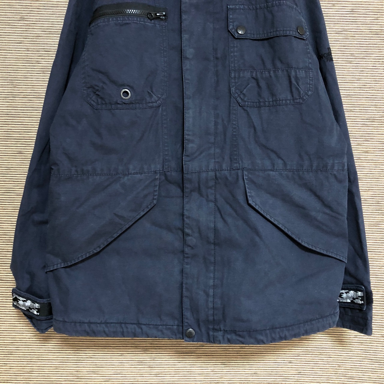 ノースフェイス コート アウター パーカー ネイビー 迷彩 刺繍 肩ロゴ 