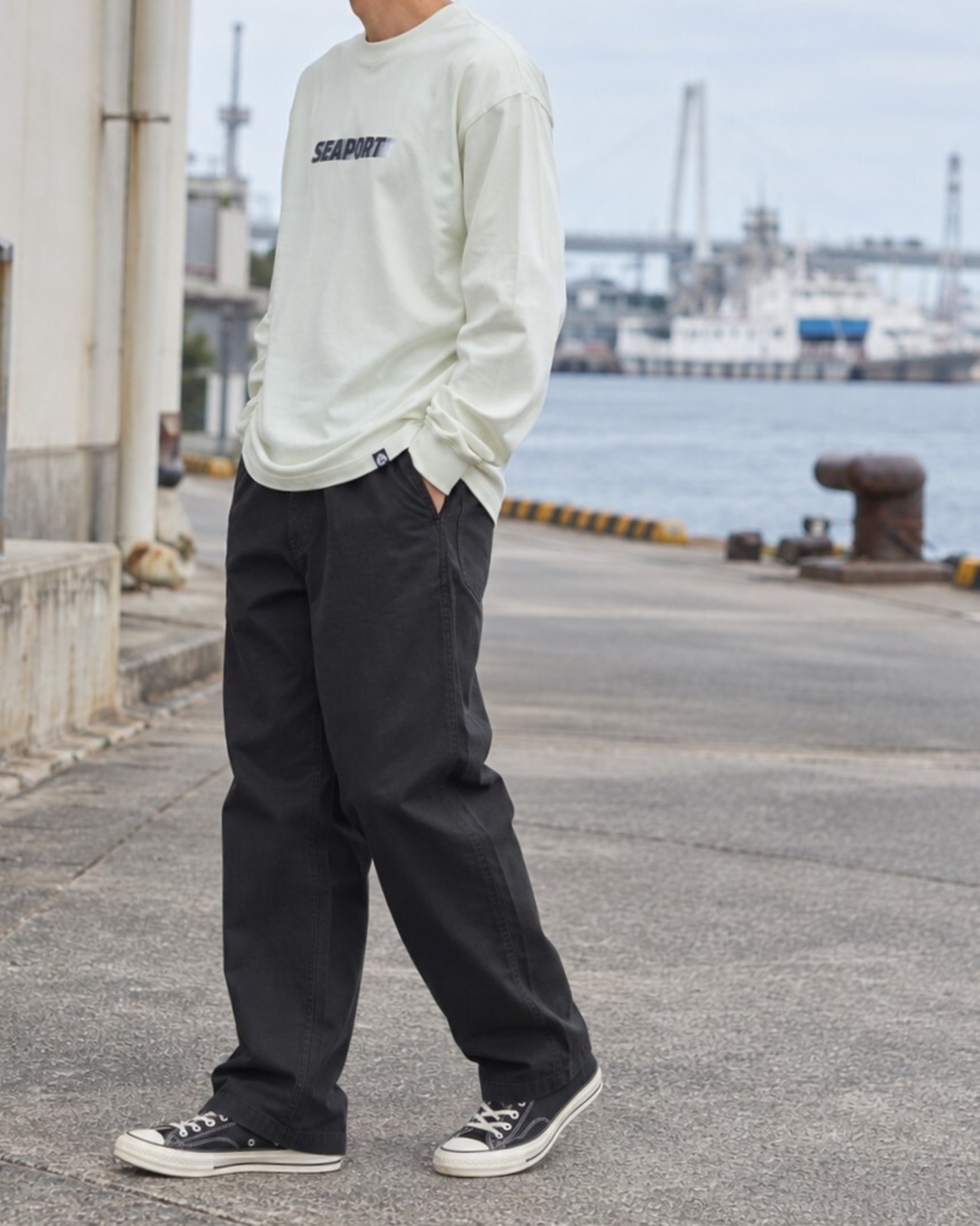 【THE ESSENTIAL LOGO L/S TEE】HARBOR GLOW（Pale Lime） 画像3