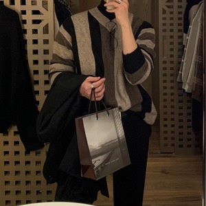 マルチストライプVニット　MT0080381