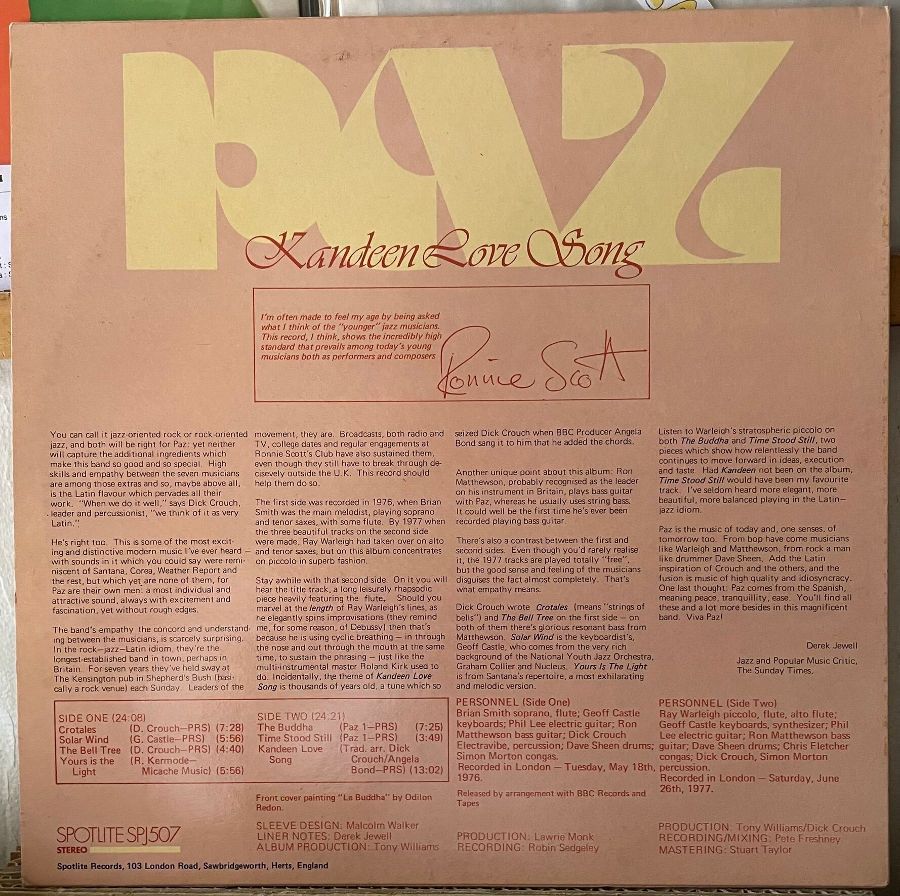 レアPaz / Kandeen Love Song /レアグルーヴ.ジャズ　LP Paz 