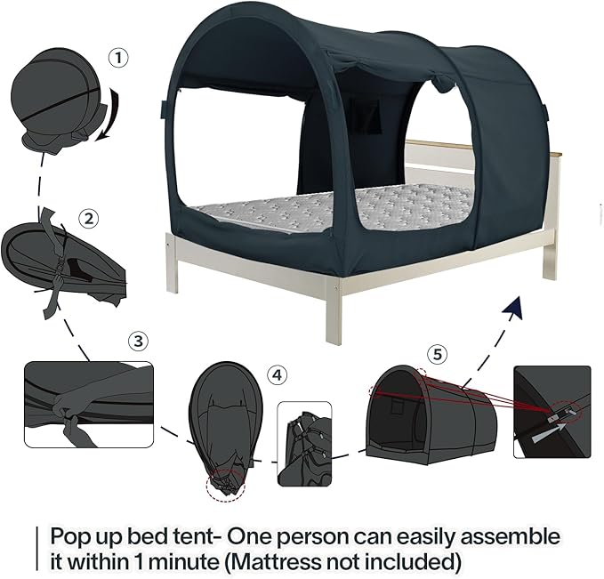 Leedor ベッドテント190x99cm ドリームテント ワンタッチベッド