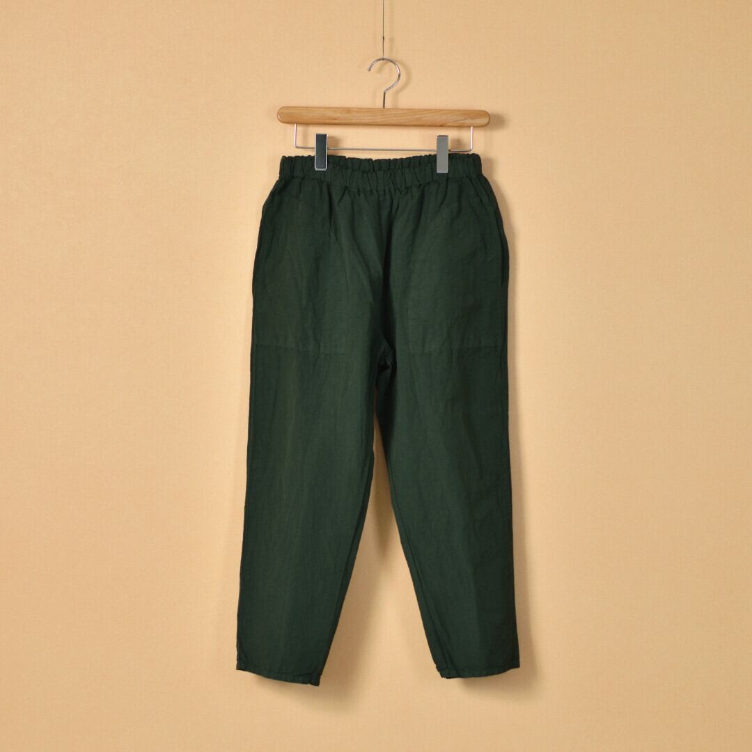 prit プリット コットンリネン交織高密度ウェザーテーパード イージーパンツ・グリーン