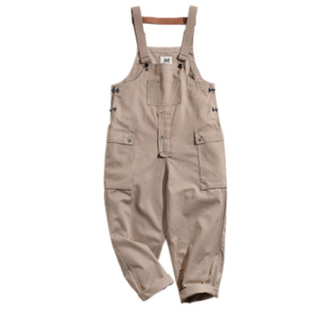 Suspenders jumpsuit loose straight overalls