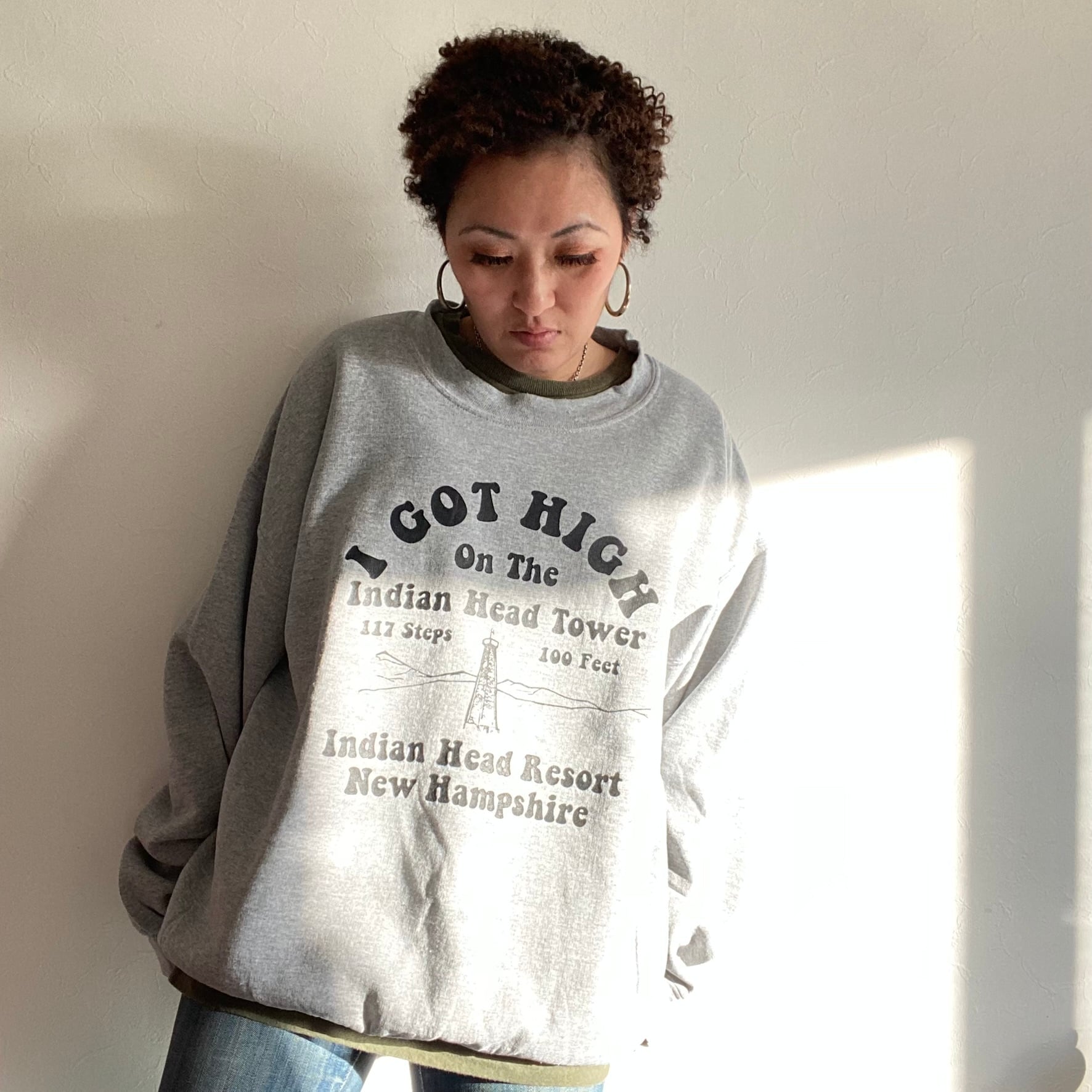 made in Honduras GILDAN Indian Head Tower sweat shirt{ホンジュラス製 ギルダン Indian Head Tower スエット トレーナー 古着 メンズ}ユニセックス