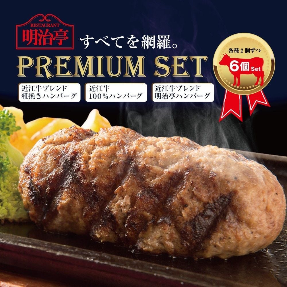 ☆6個セット:3種MIX☆ 全種ハンバーグを網羅！プレミアムセット6 （3種