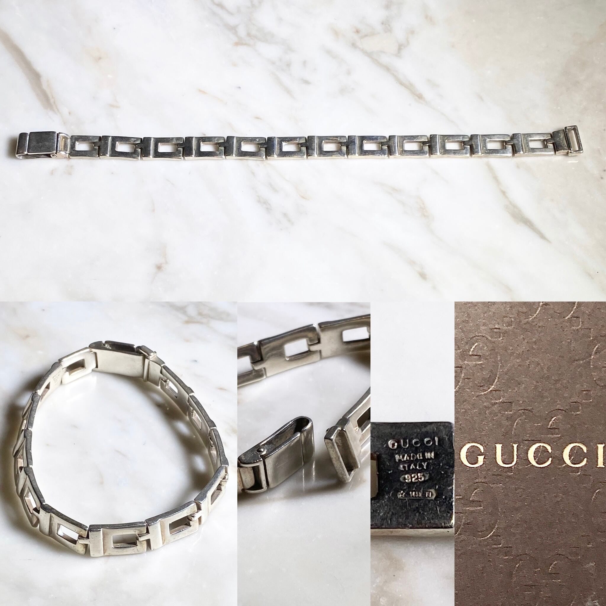 GUCCI silver “G” link bracelet | NOIR ONLINE