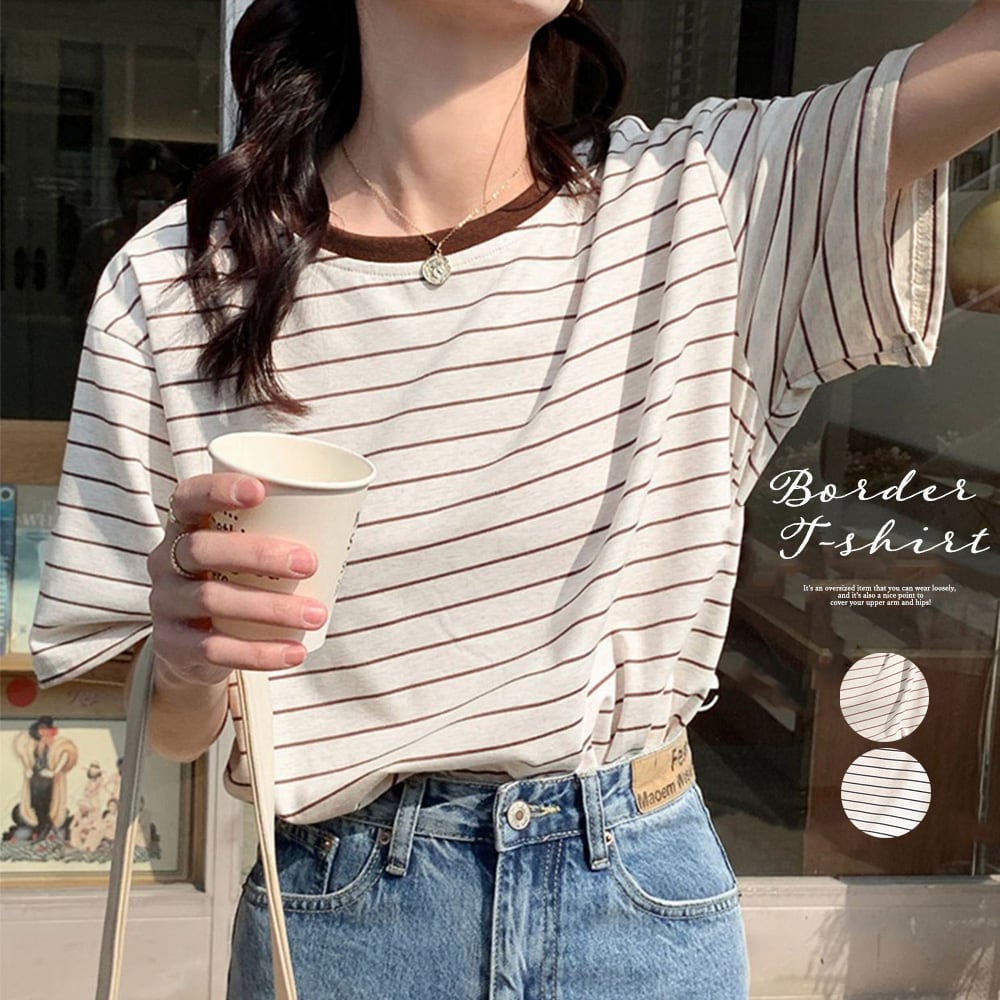 トップス ボーダー柄 tシャツ 半袖 夏