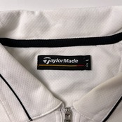 TaylorMade テーラーメイド ハーフジップ 半袖ドライポロシャツ L/ホワイト/ゴルフ