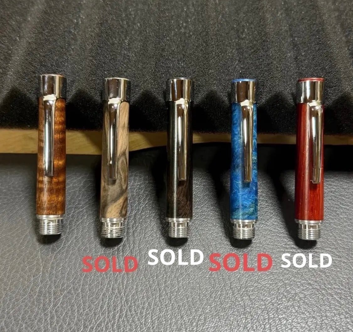 222黒檀木製シャーペン 超低重心ローレット ステンレス 人工大理石