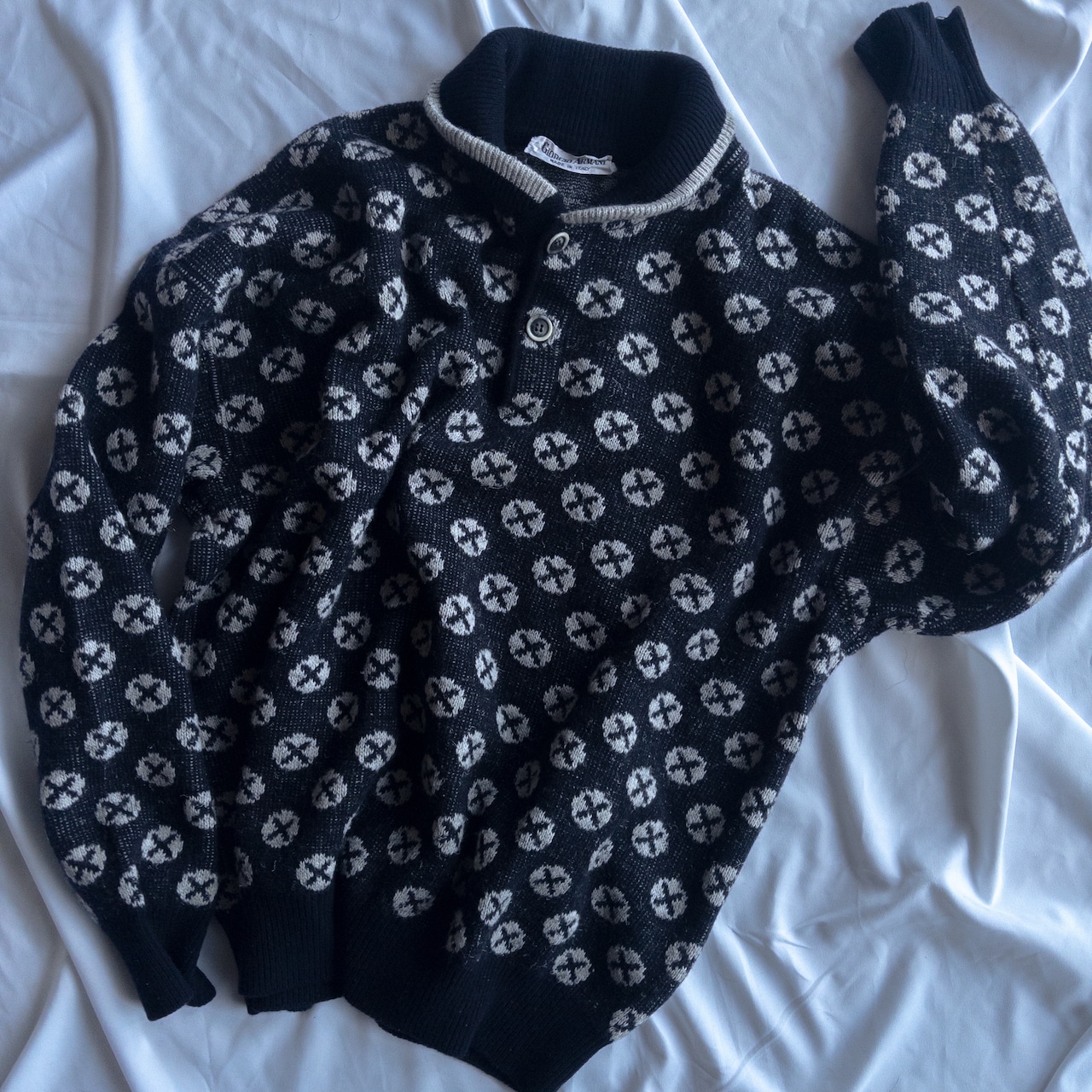 GIORGIO ARMANI Shawl Collar Wool Knit Jumper