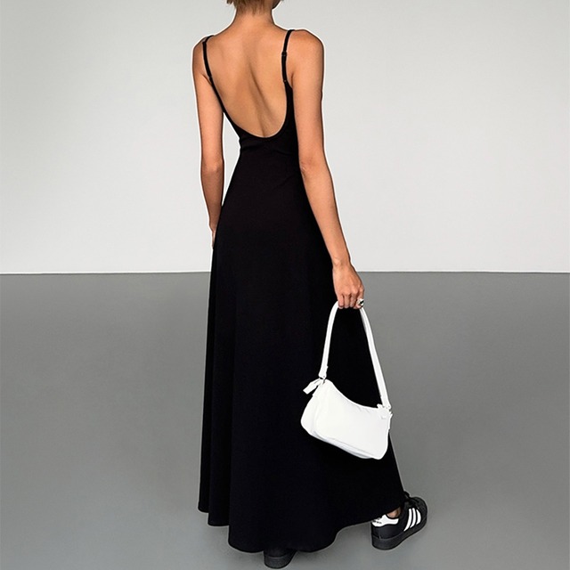 black camisole long dress 10719