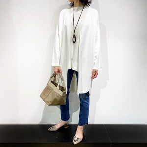 裾ラウンド後ろリブカーデ