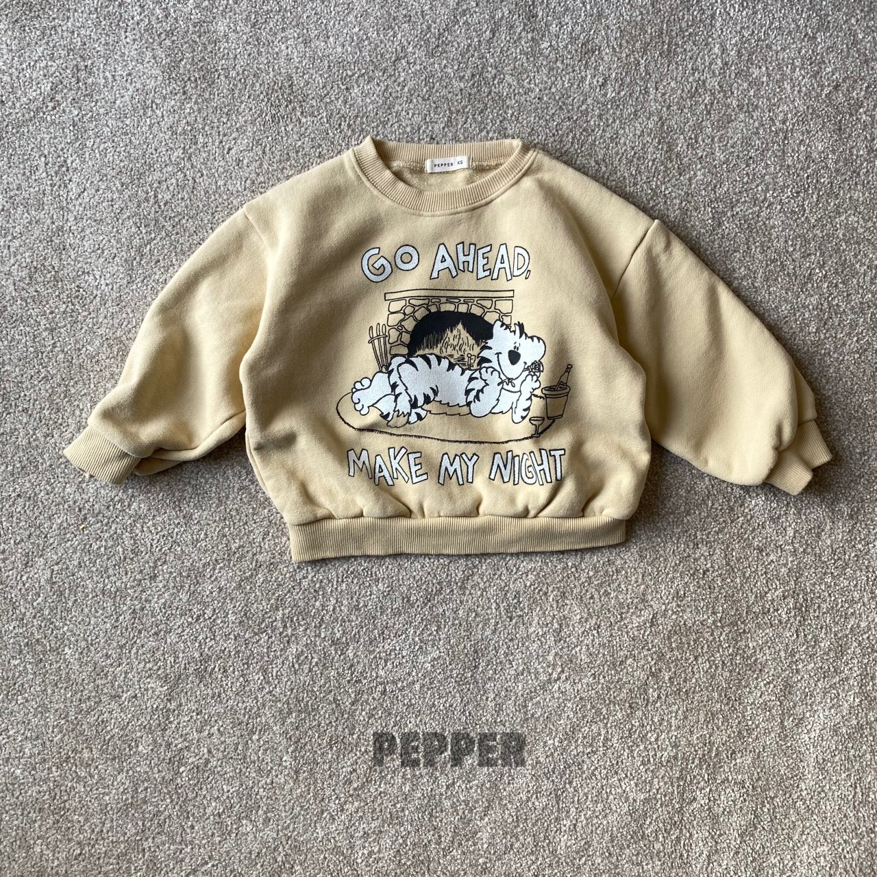 【Pepper】ネコスウェット クリーム  80〜120cm 241121 - 7