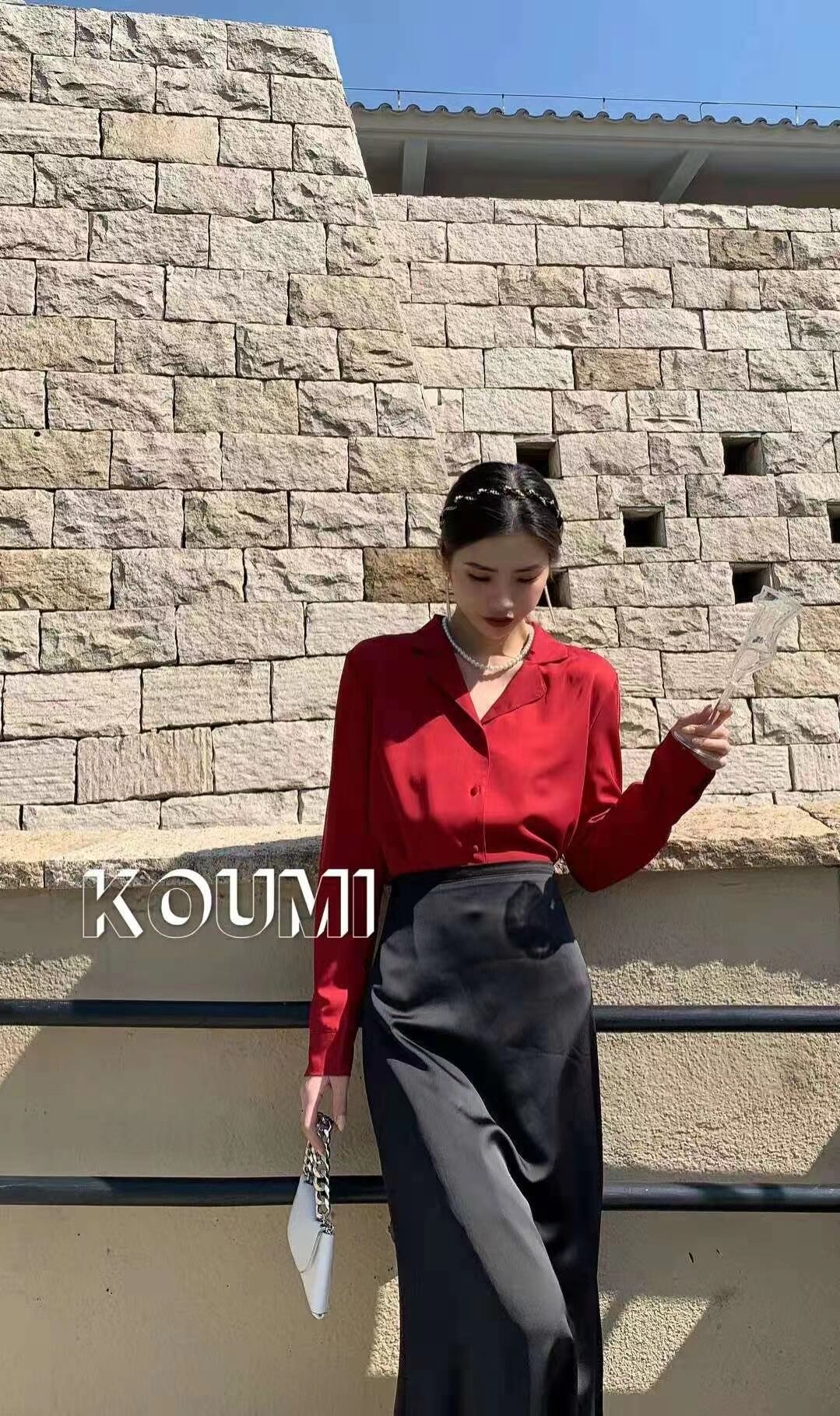 オープンカラーブラウス  AJ42441-603