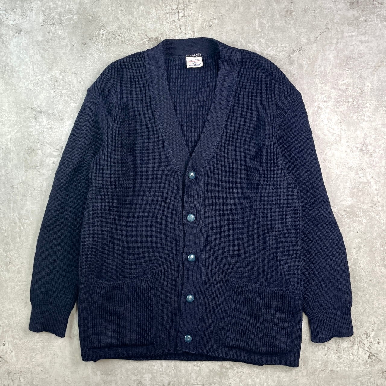 フランス製 ユーロ ヴィンテージ ローゲージ ウールニットカーディガン