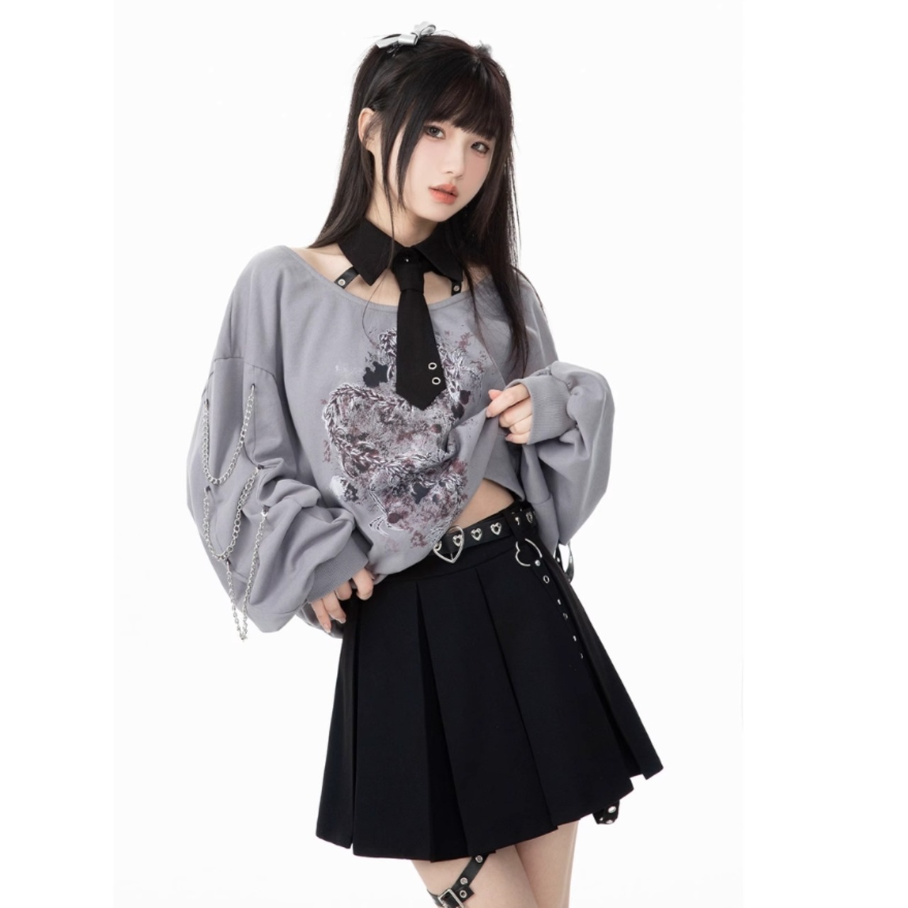 Amazon.co.jp: [KEWJYUE] 地雷系 服 セットアップ 2セット