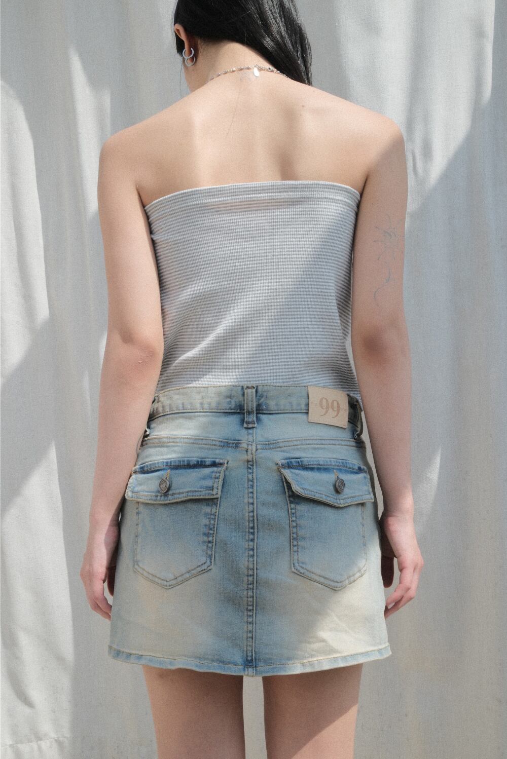 as”on] LIGHT-BLUE MINI SKIRT 正規品 韓国ブランド 韓国通販 韓国代行