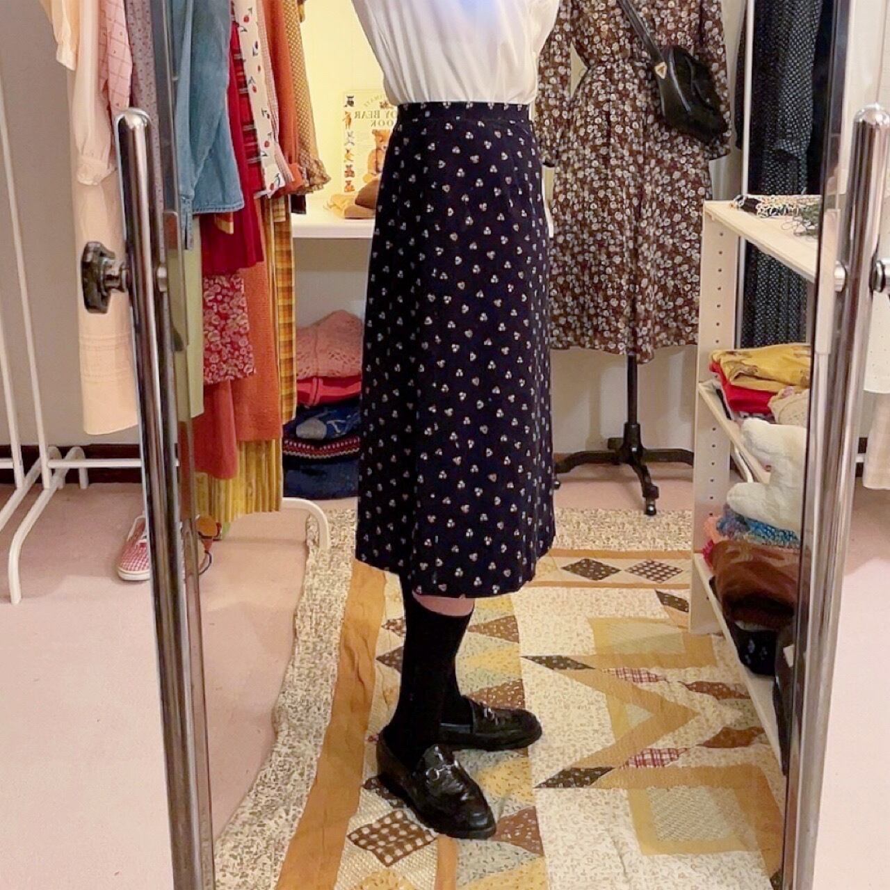 laura ashley / flower corduroy skirt