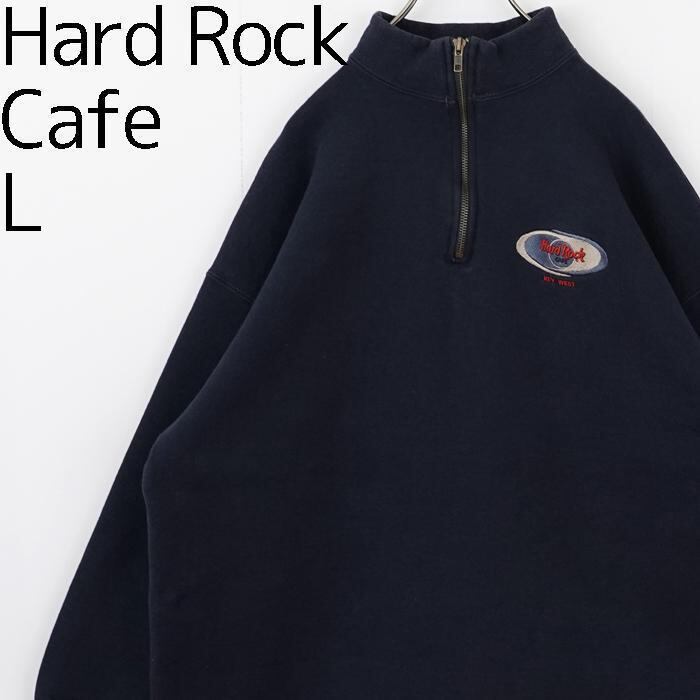 ハードロックカフェ ハーフジップ スウェット キーウェスト L 紺 ハードロックカフェ ハーフジップ スウェット キーウェスト L 紺