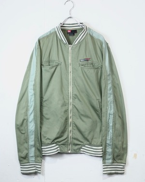 【Caka act2】“OLD DIESEL” Logo Patch Design Zip Up Blouson Jacket