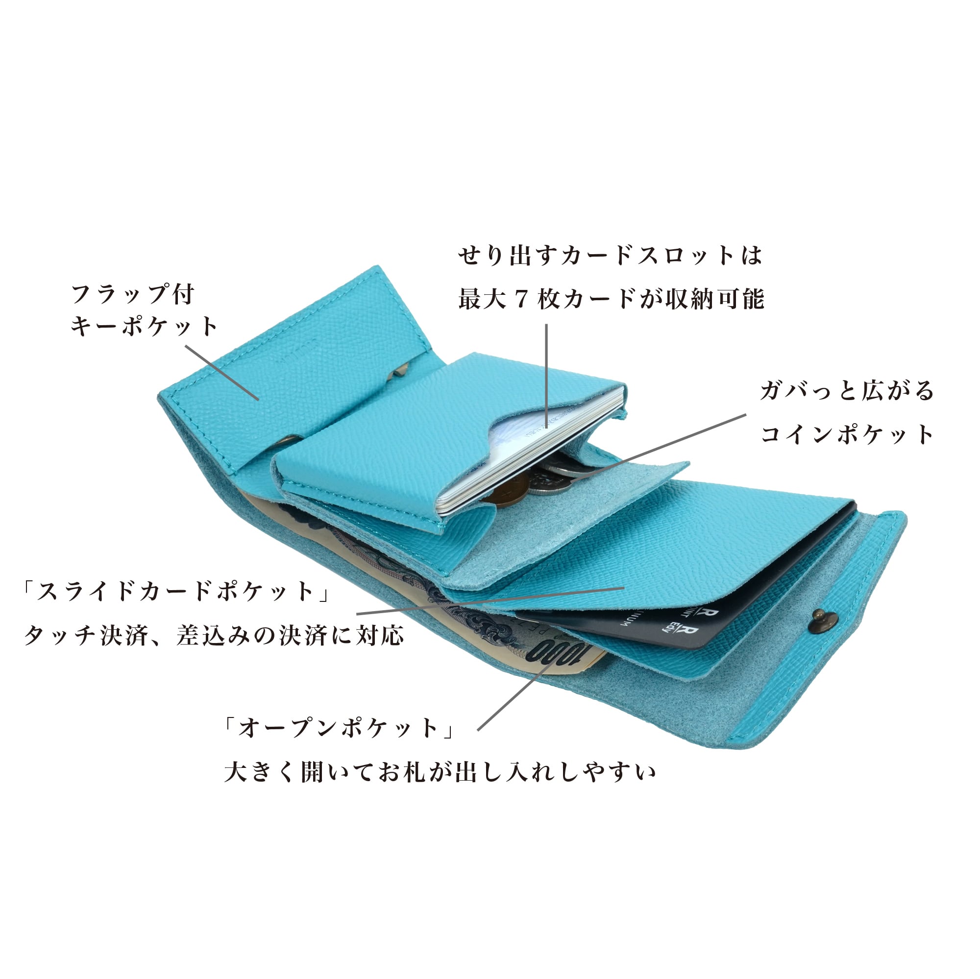 極小サイズで軽やかに！カードサイズの極小軽量三つ折り財布『timik