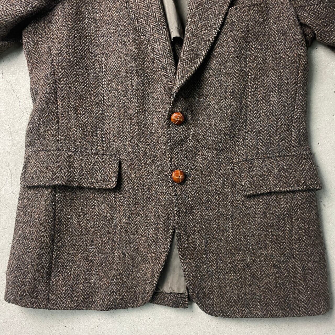 80年代 USA製 HARRIS TWEED ハリスツイード ウールテーラード