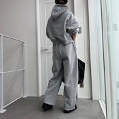 サイドパイピング裏起毛スウェットコクーンPT/グレー