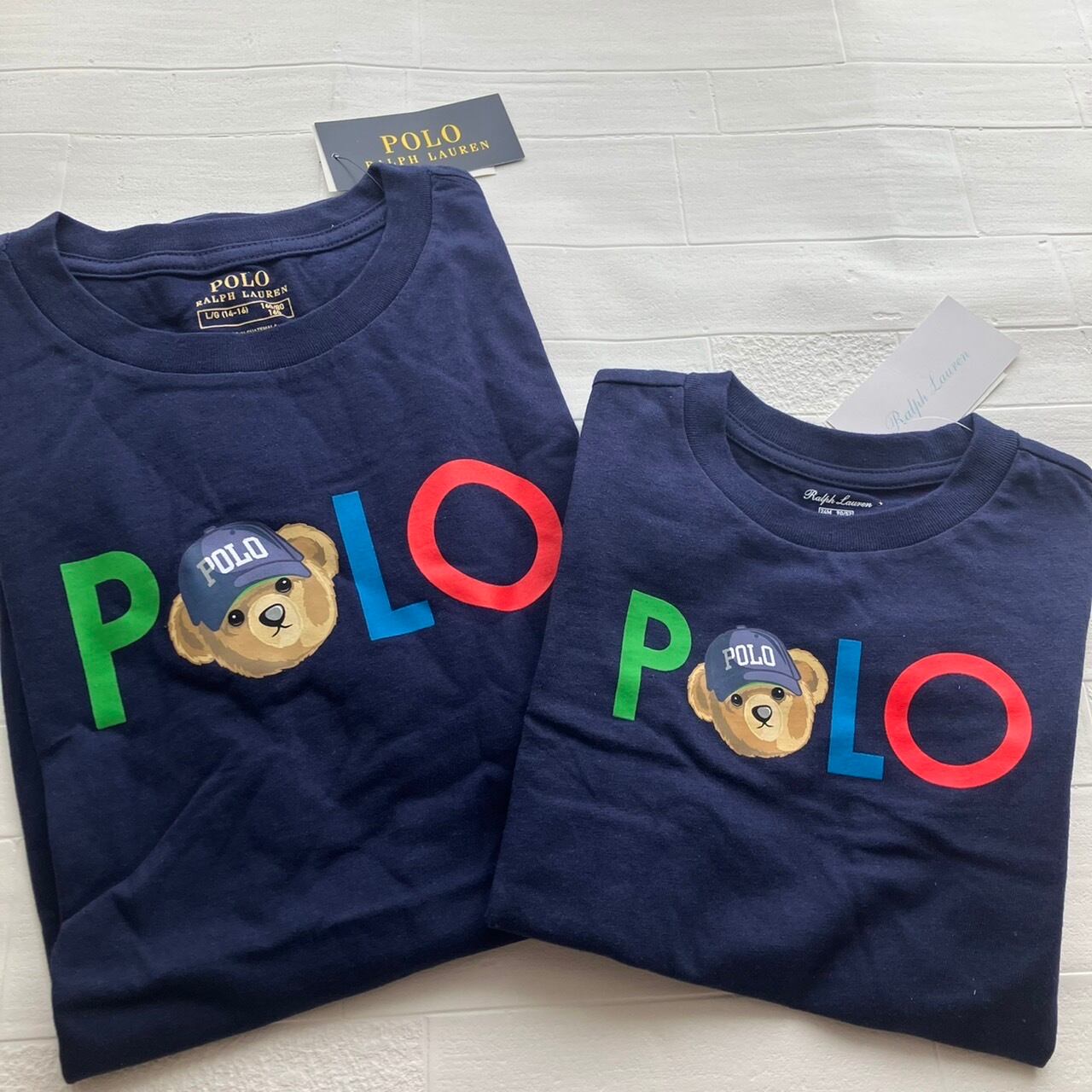 残りわずか【半袖】140-170CM 大人もOK 紺 POLOロゴ 半袖 Tシャツ  