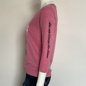 Vivid  woman( 鮮やかな女性 ) 七分袖 Tシャツ ヘザーピンク