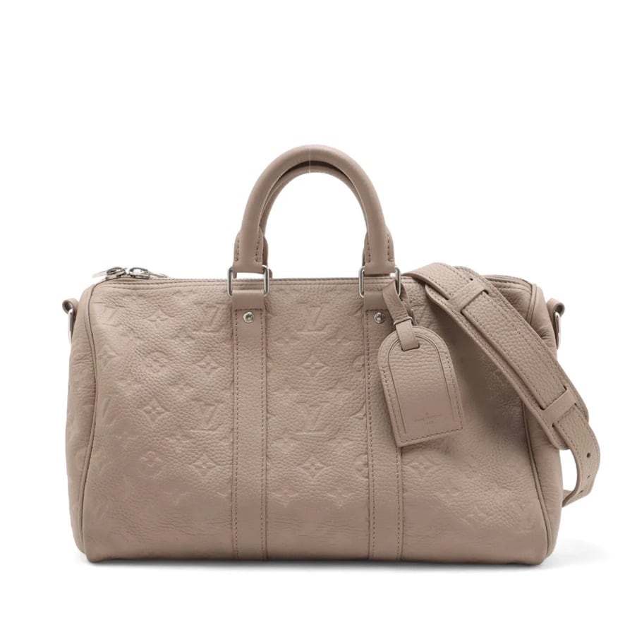 Rare◇Louis Vuitton Keepall Bandoulière 35 Taurillon Leather Handbag Boston Bag Shoulder Bag Men's