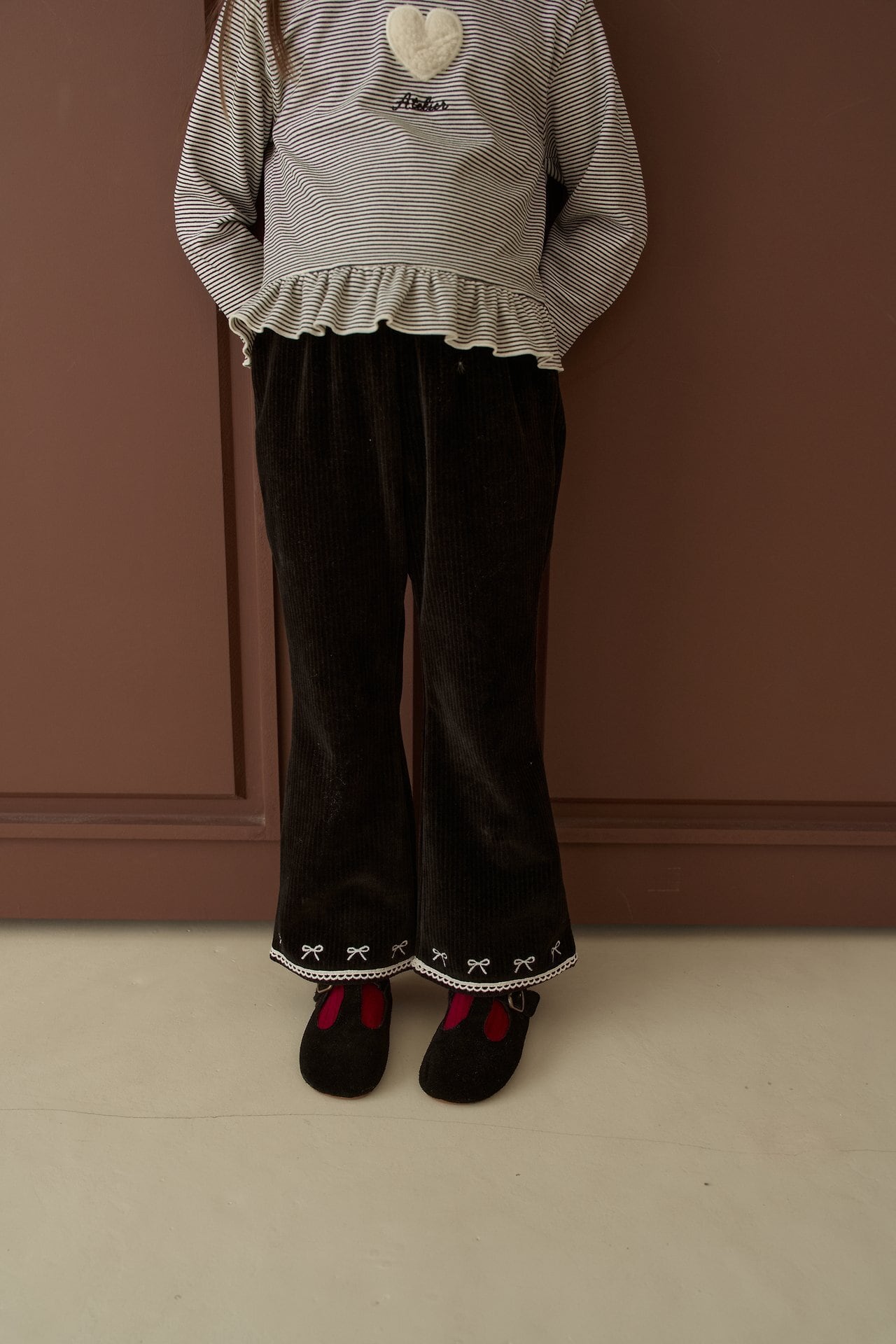 【予約】Ribbon Bootcut Pants / momo ann