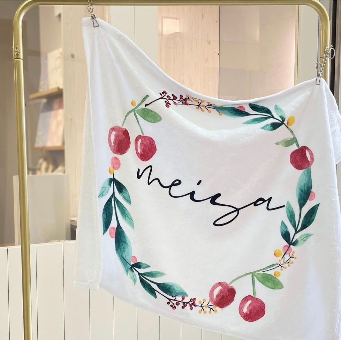 名入れ】ブランケットさくらんぼ | うちの子グッズ ポエトリー