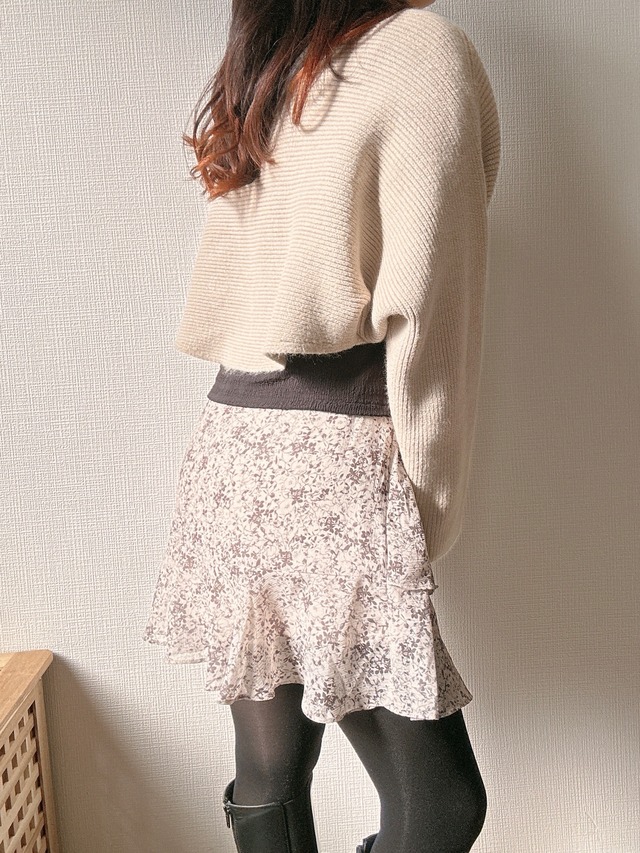 【予約販売】flower frill mini skirt (IVORY)