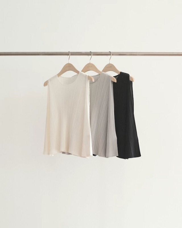 (予約) ounce / Round pleats blouse 3color