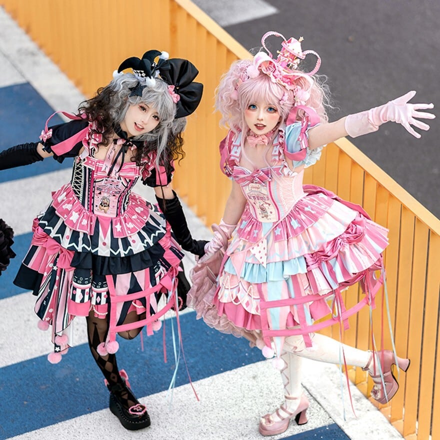 【kei】ピンク ゴスロリ ドレス Mサイズ 甘ロリ マジカルプリンセスドレス フルセット ライブ向け｜WithU