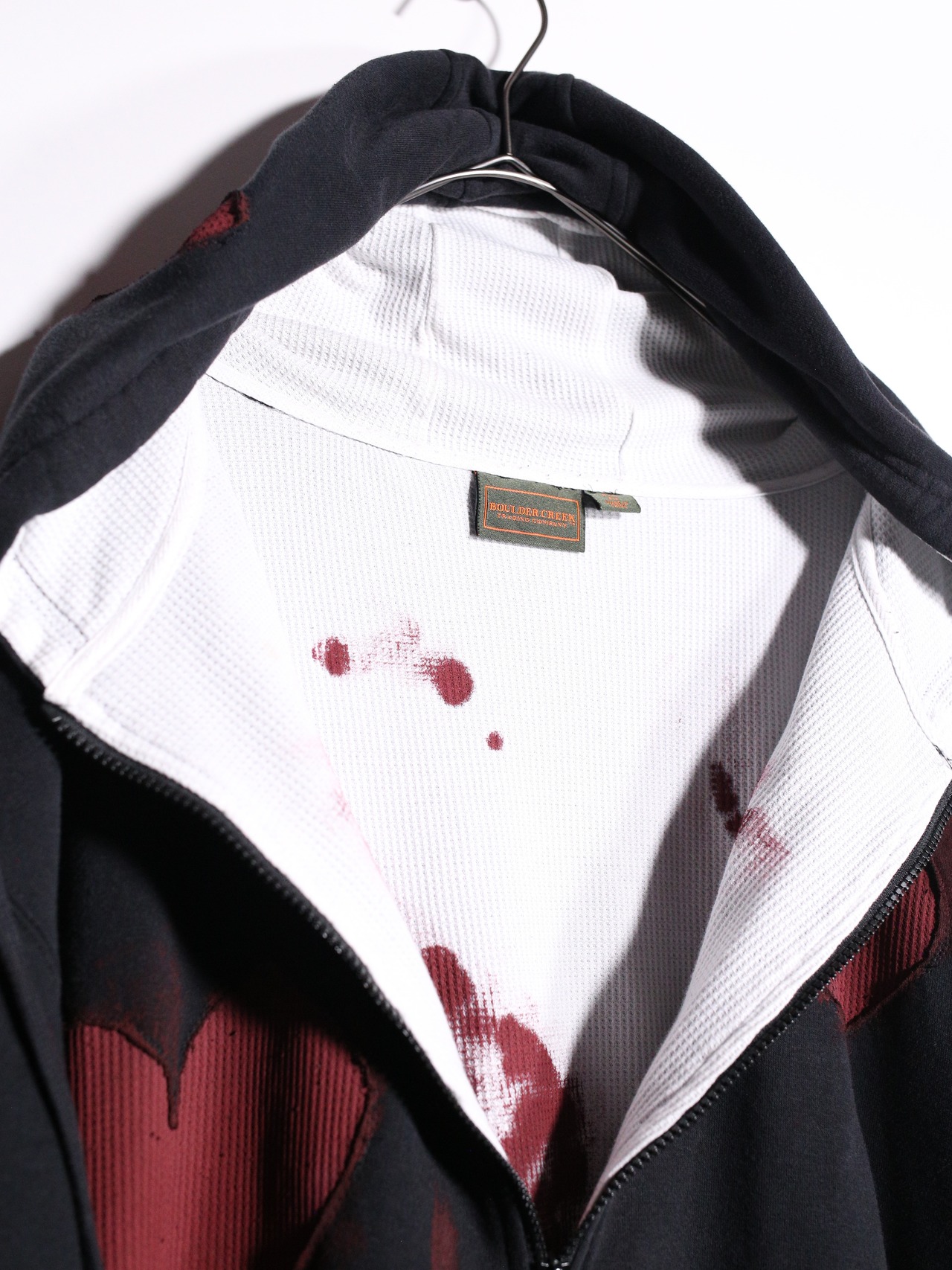 REMAKE / blood heart design zip-up foodie - 15