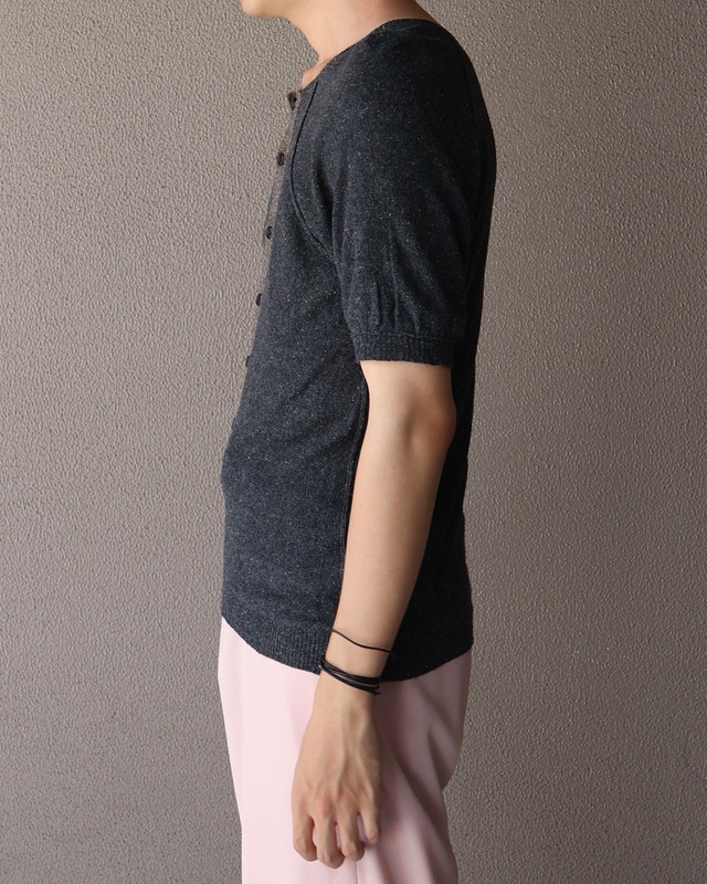 【y's】Henley neck knit top