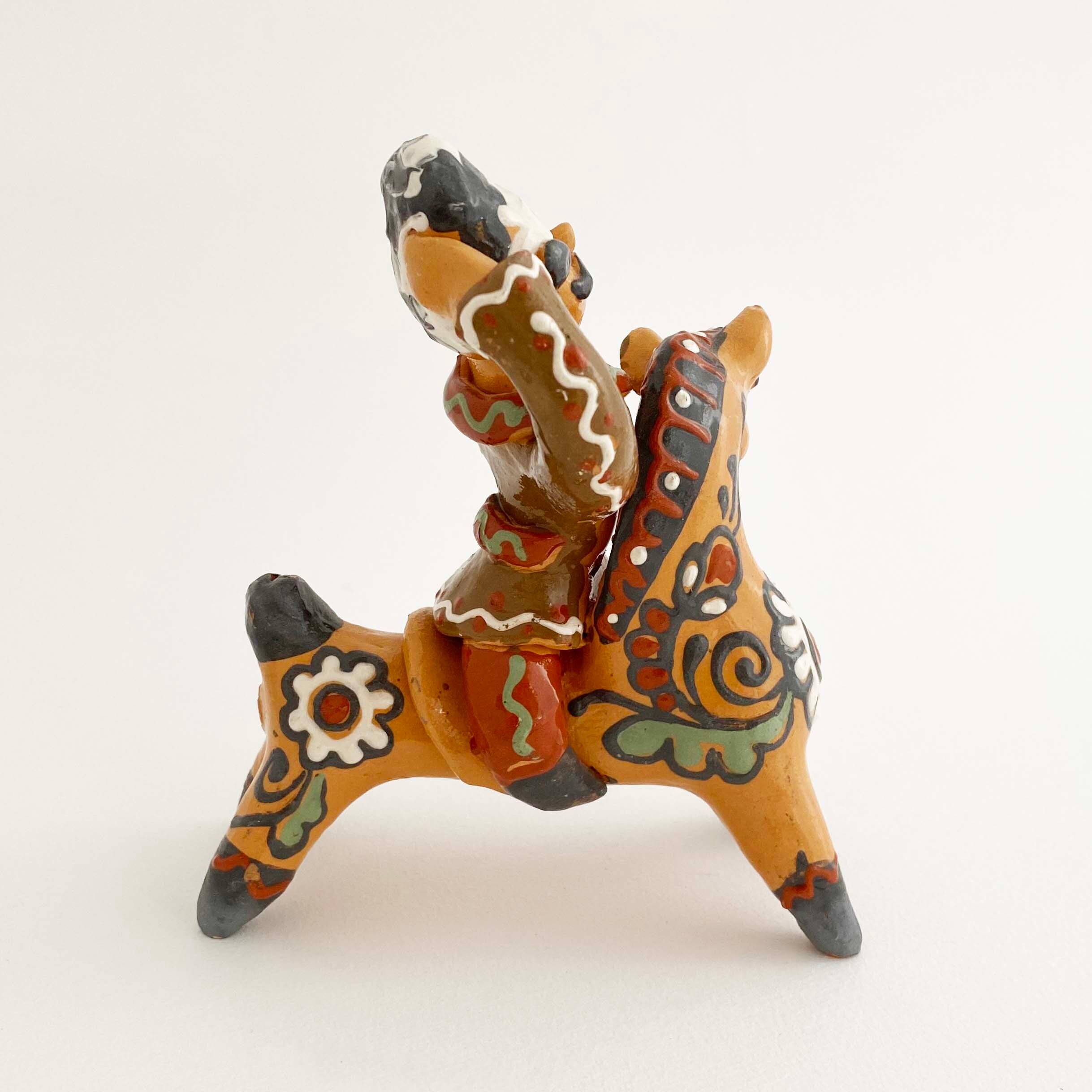 ウクライナ産 オピシュニャ土人形（馬に乗った民） | kokeshka