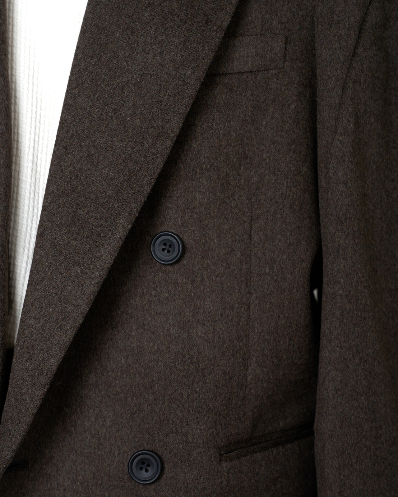 ssstein "DEFORMED SHOULDER DOUBLE BREASTED JACKET〔GREY BROWN〕"
