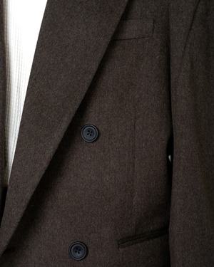 ssstein "DEFORMED SHOULDER DOUBLE BREASTED JACKET〔GREY BROWN〕"