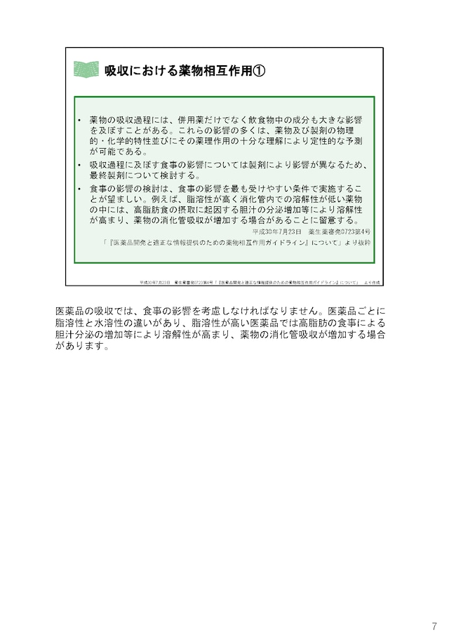 薬物相互作用に関する情報提供の重要性