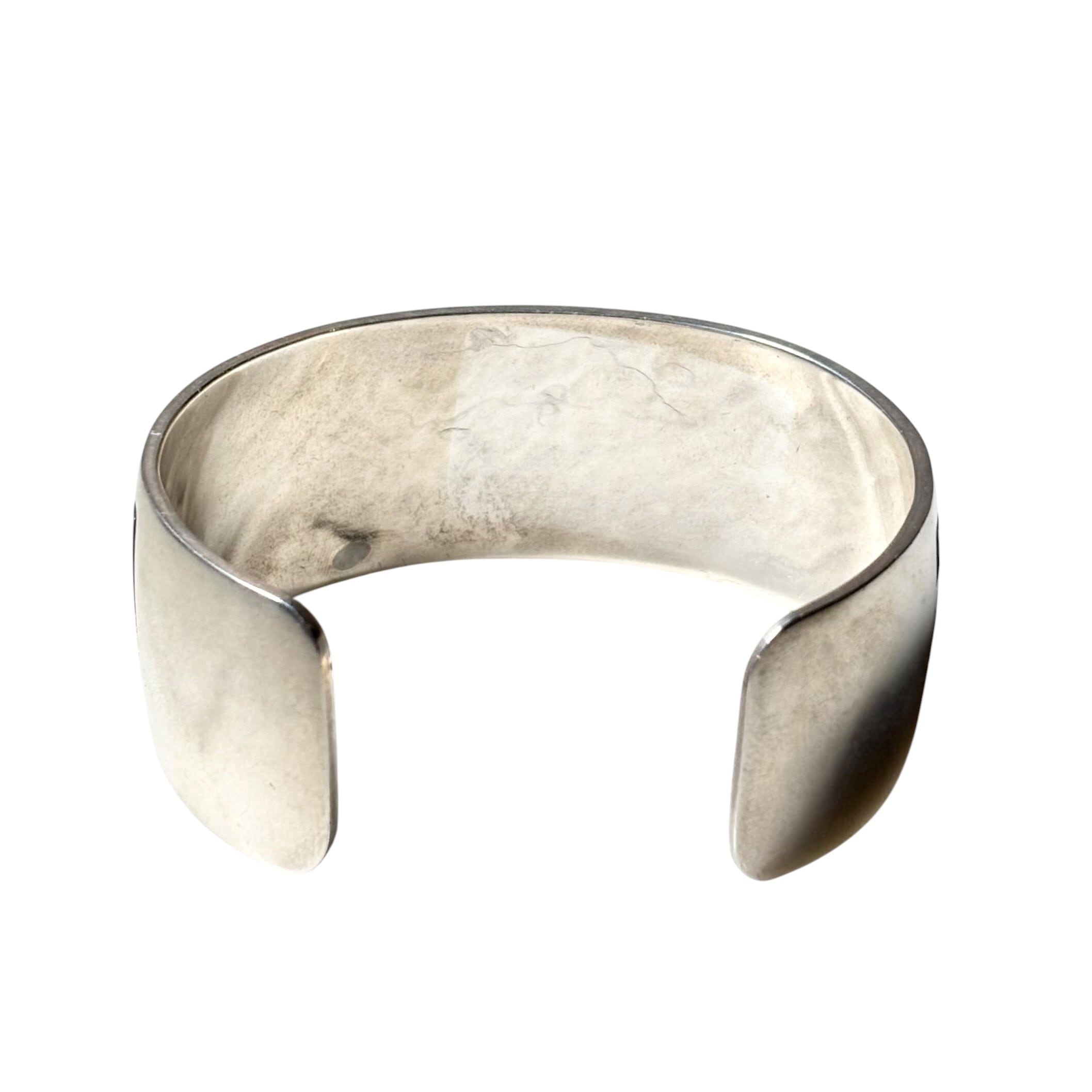 Hopi Mark Tawahongva silver overlay bangle “water symbol” | NOIR
